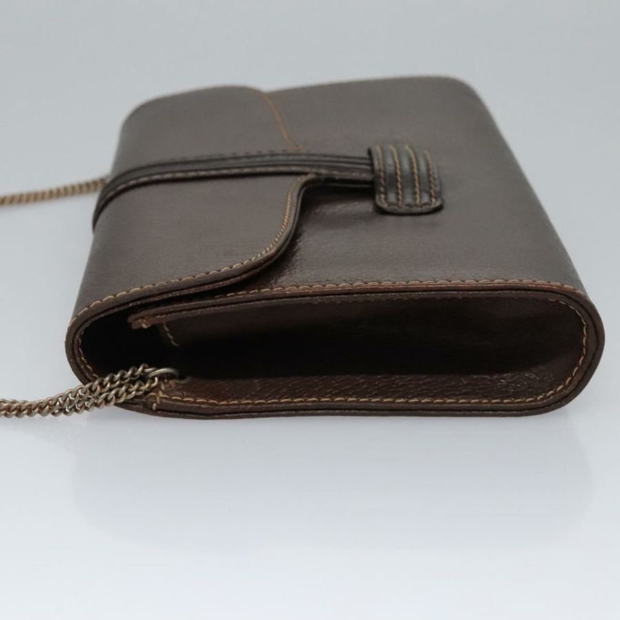 【日本直送】BALLY 鏈條單肩包 皮革 棕色 金色 正品 bs22953-3