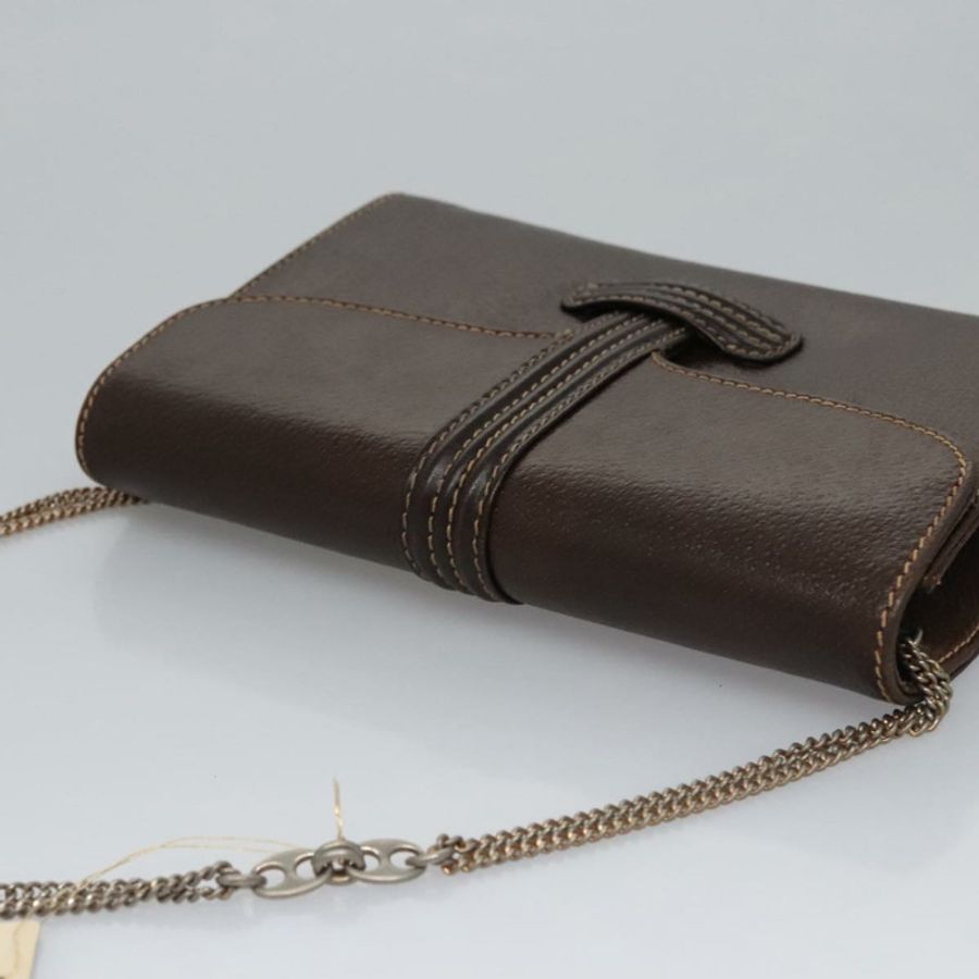 【日本直送】BALLY 鏈條單肩包 皮革 棕色 金色 正品 bs22953-5