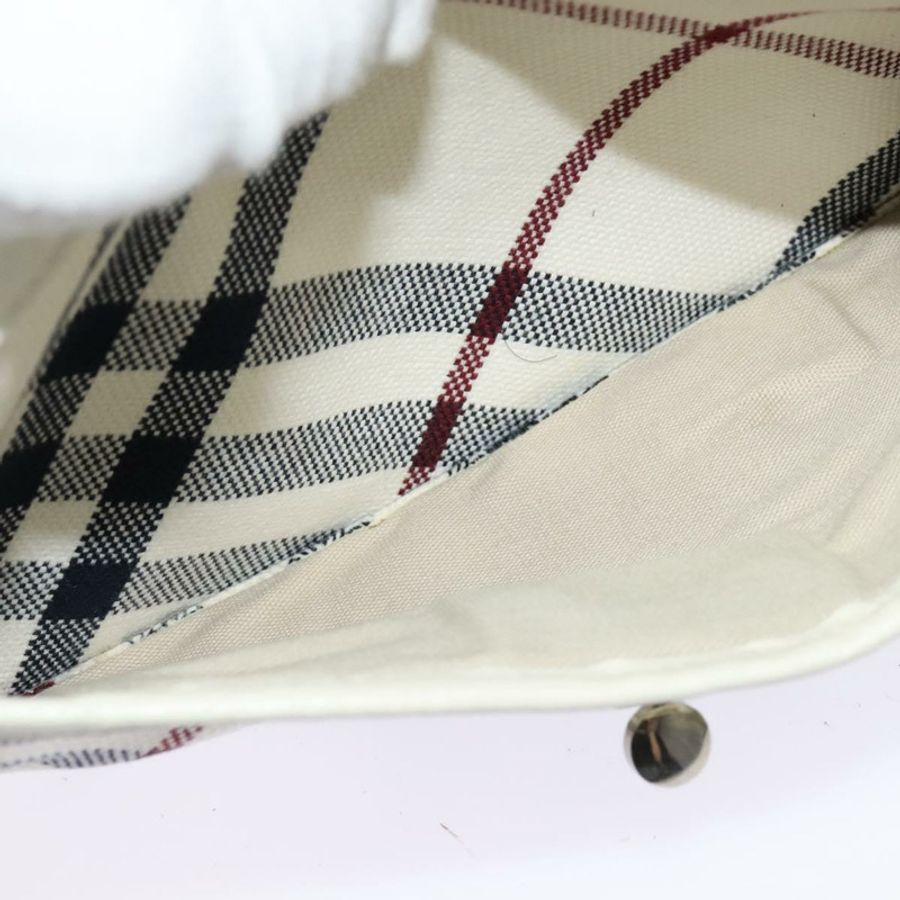【日本直送】BURBERRY Nova Check Blue Label 帆布皮革白色銀色正品 EC349-20