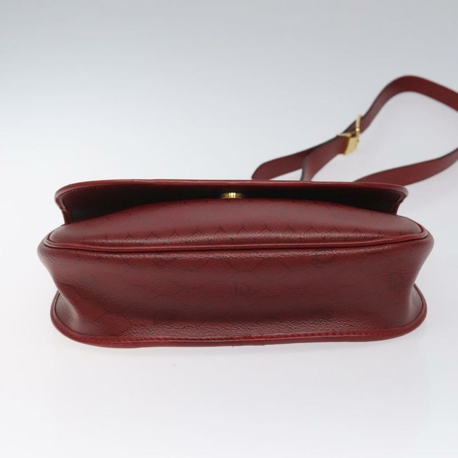 【日本直送】Christian Dior 蜂巢帆布肩背包 PVC 皮革 紅色金色 正品 EC300-4