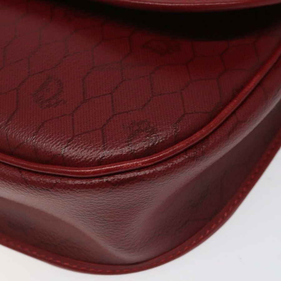 【日本直送】Christian Dior 蜂巢帆布肩背包 PVC 皮革 紅色金色 正品 EC300-13