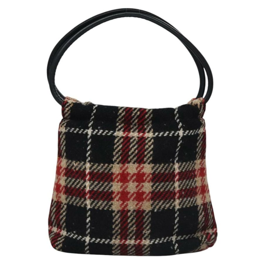 【日本直送】BURBERRY Nova 格紋手提包 羊毛 紅黑配色 正品 hk2273-12