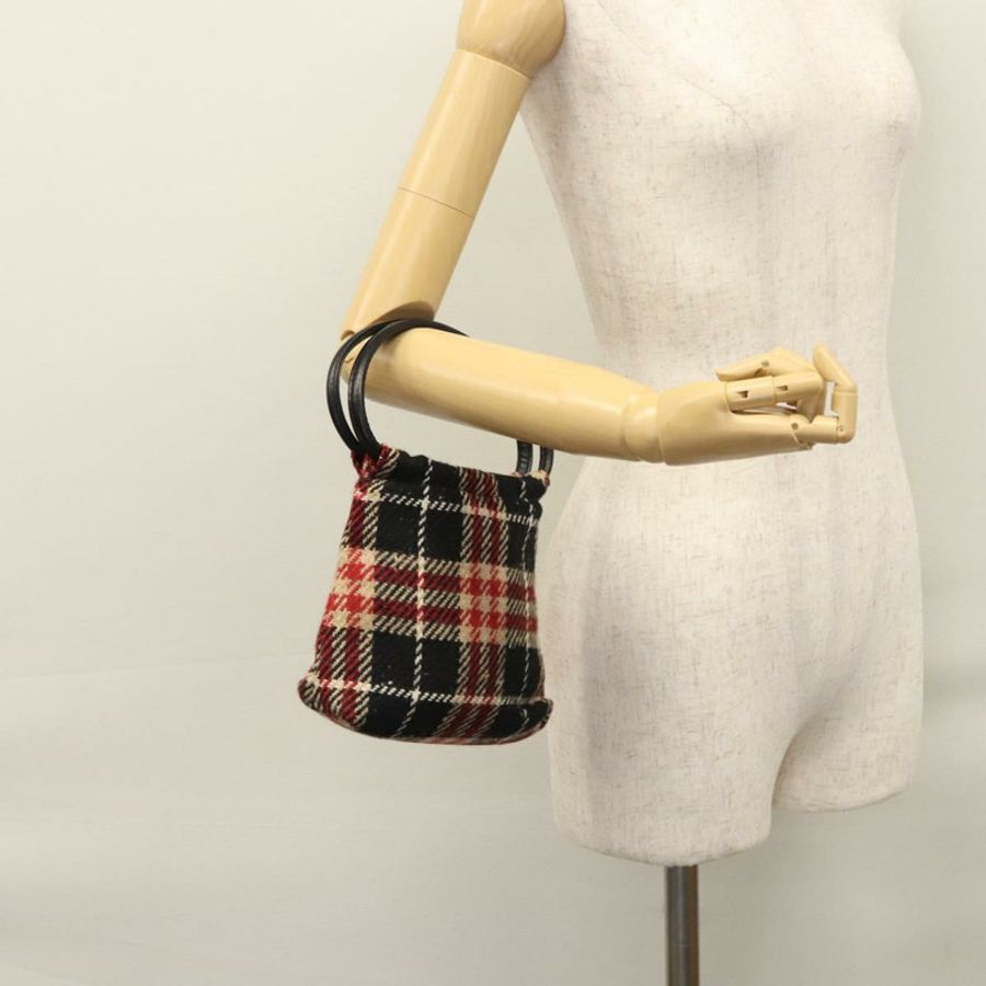 【日本直送】BURBERRY Nova 格紋手提包 羊毛 紅黑配色 正品 hk2273-19