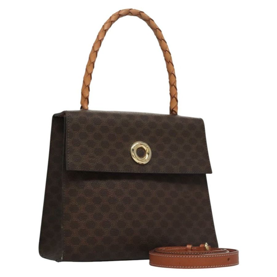 【日本直送】CELINE Macadam帆布手提包 PVC皮革 兩用棕色 正品 EC148-0