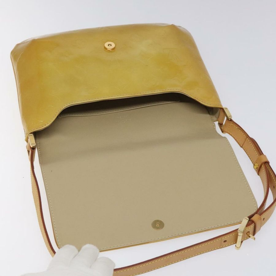 【日本直送】路易威登 Monogram Vernis Thompson Street Bag 米色 M91301 LV Auth ep7815-9