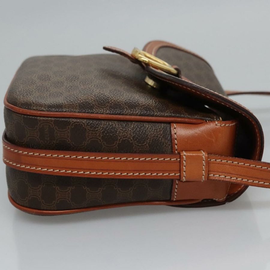 【日本直送】CELINE Macadam帆布肩背包 PVC皮革 棕色 金色 Auth mr1125-2