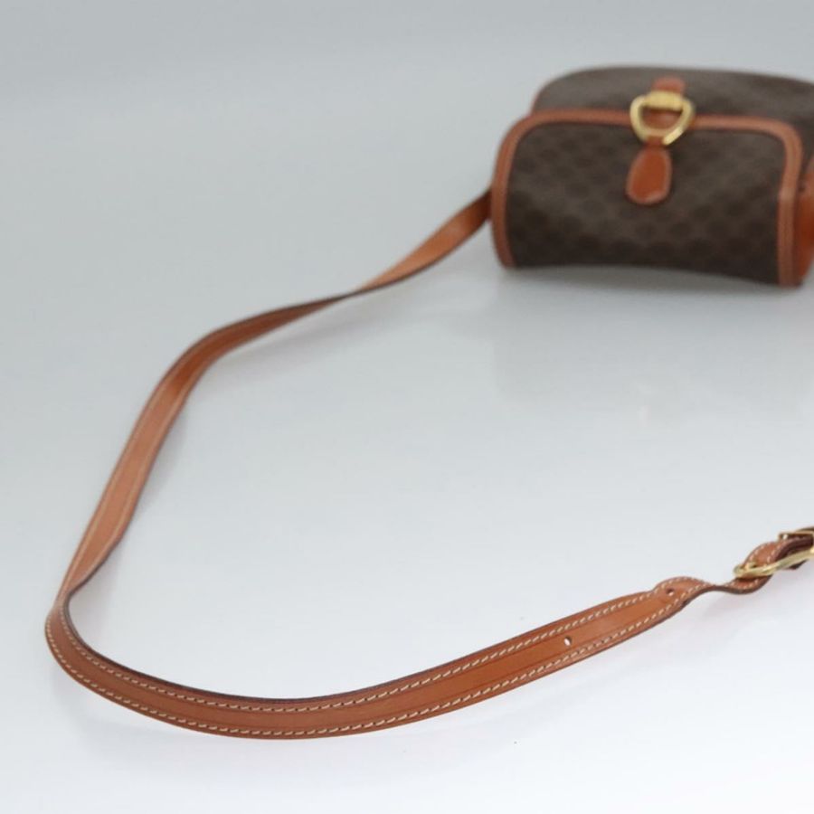 【日本直送】CELINE Macadam帆布肩背包 PVC皮革 棕色 金色 Auth mr1125-6