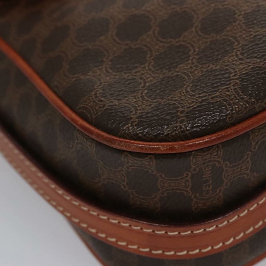 【日本直送】CELINE Macadam帆布肩背包 PVC皮革 棕色 金色 Auth mr1125-8