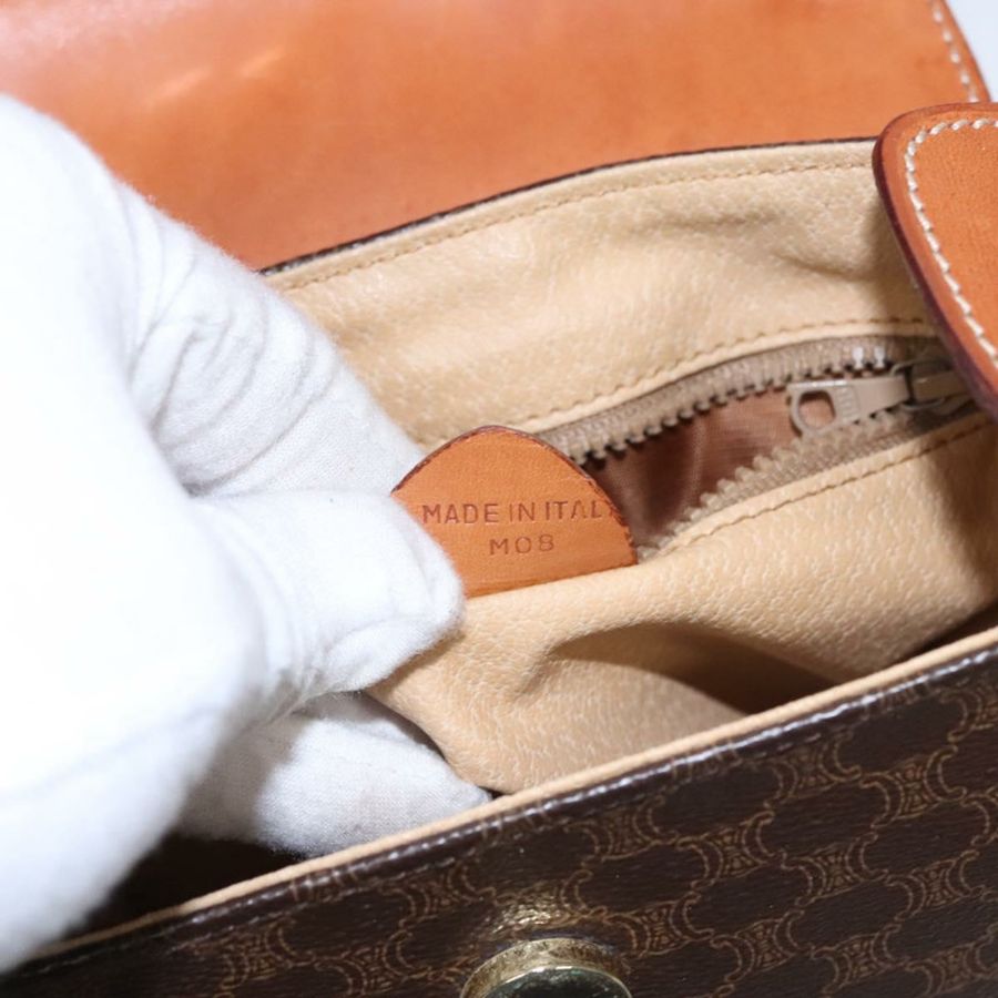 【日本直送】CELINE Macadam帆布肩背包 PVC皮革 棕色 金色 Auth mr1125-11