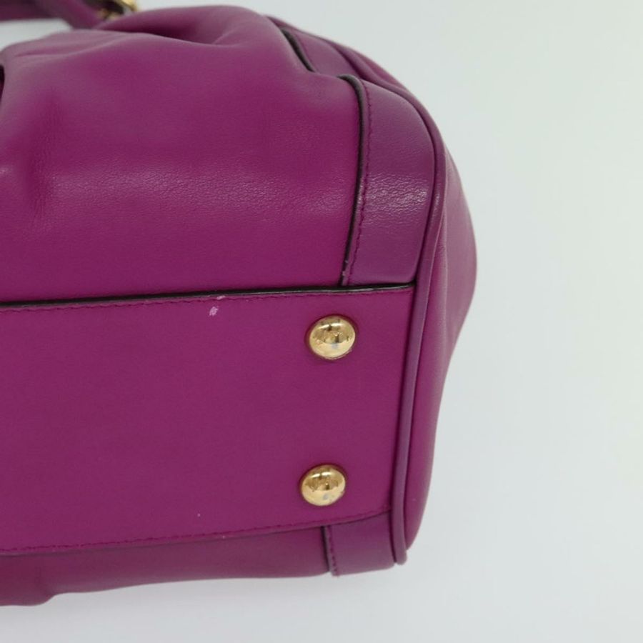 【日本直送】Salvatore Ferragamo Gancini 手提包 皮革 兩用 紫色 金飾 正品 IN020-14