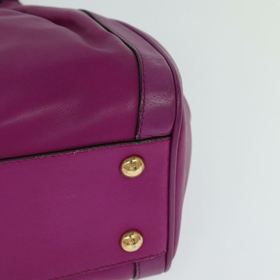 【日本直送】Salvatore Ferragamo Gancini 手提包 皮革 兩用 紫色 金飾 正品 IN020-16