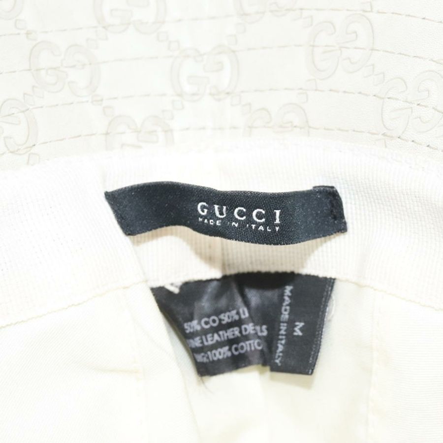 【日本直送】GUCCI GG帆布Guccissima帽 M 白色 Auth hk2110-10