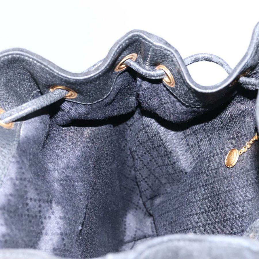 【日本直送】GUCCI 竹節雙肩包 絨面革 黑色 金色 003 58 0016 Auth nb144-25