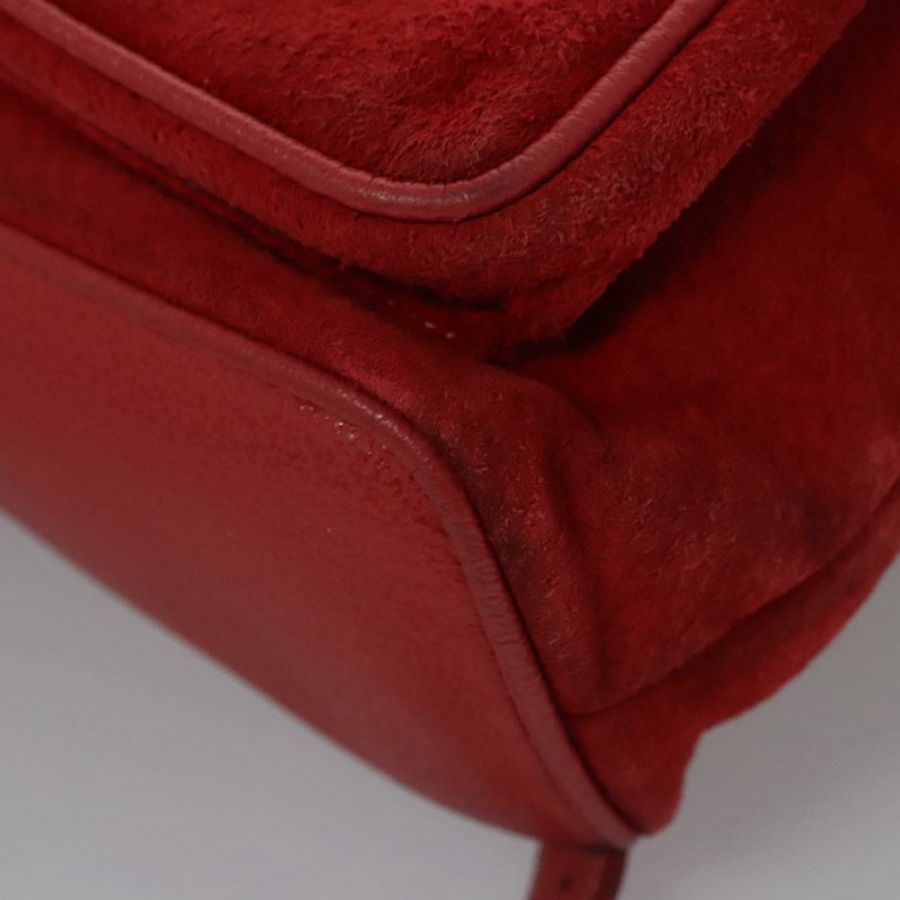 【日本直送】GUCCI 竹節雙肩包 絨面革 紅色 金色 003 2058 0016 Auth nb202-15