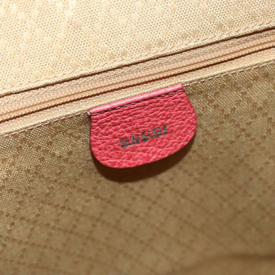 【日本直送】GUCCI 竹節雙肩包 絨面革 紅色 金色 003 2058 0016 Auth nb202-25