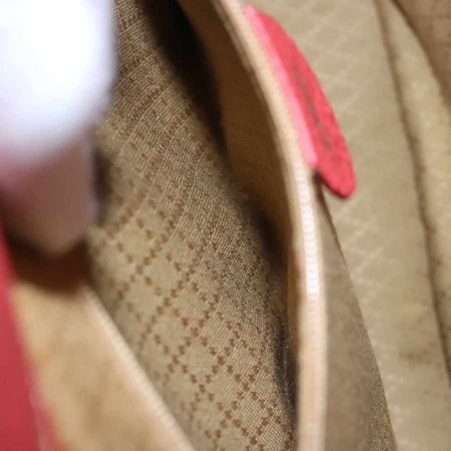 【日本直送】GUCCI 竹節雙肩包 絨面革 紅色 金色 003 2058 0016 Auth nb202-29