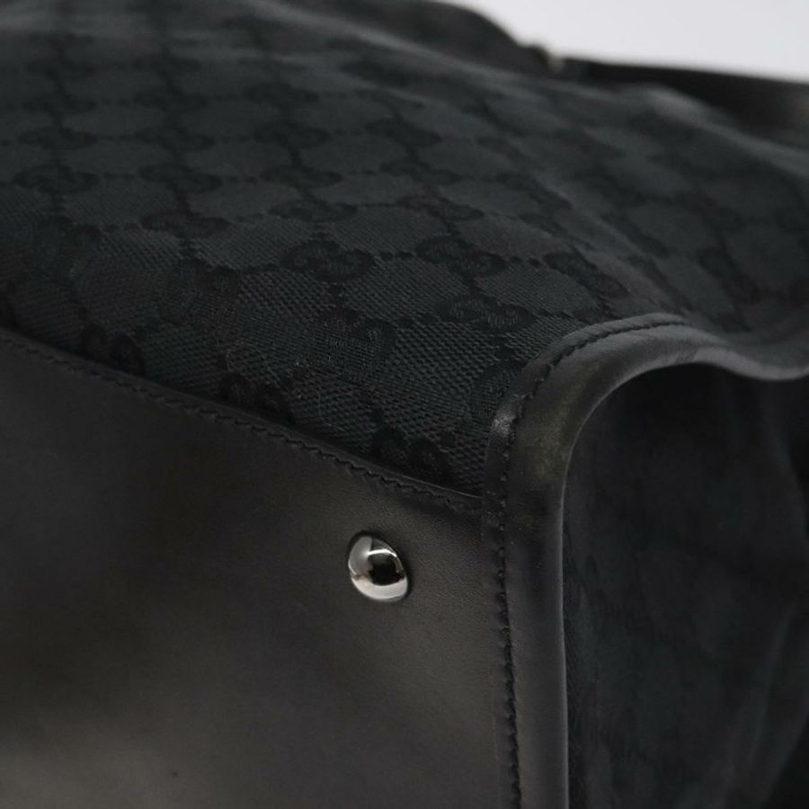【日本直送】GUCCI GG帆布托特包 黑色 銀色 109101 正品 nb119-13