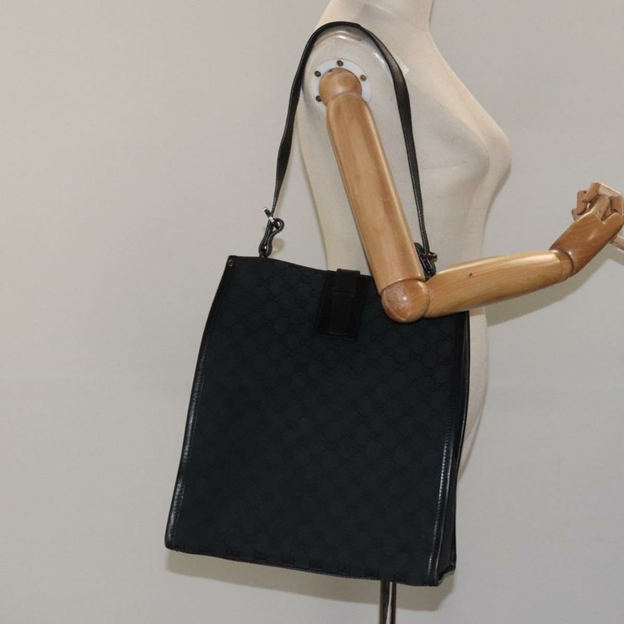 【日本直送】GUCCI GG帆布托特包 黑色 銀色 109101 正品 nb119-20