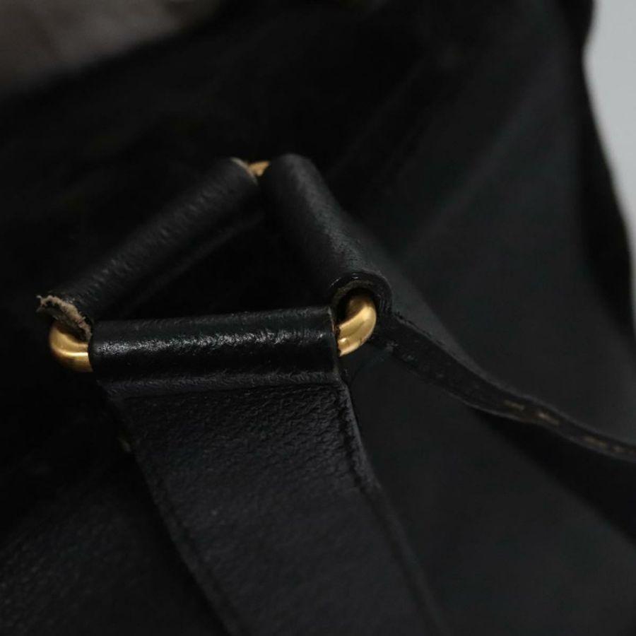 【日本直送】GUCCI 竹節雙肩包 絨面革 黑色 金色 003 58 0016 Auth nb007-8