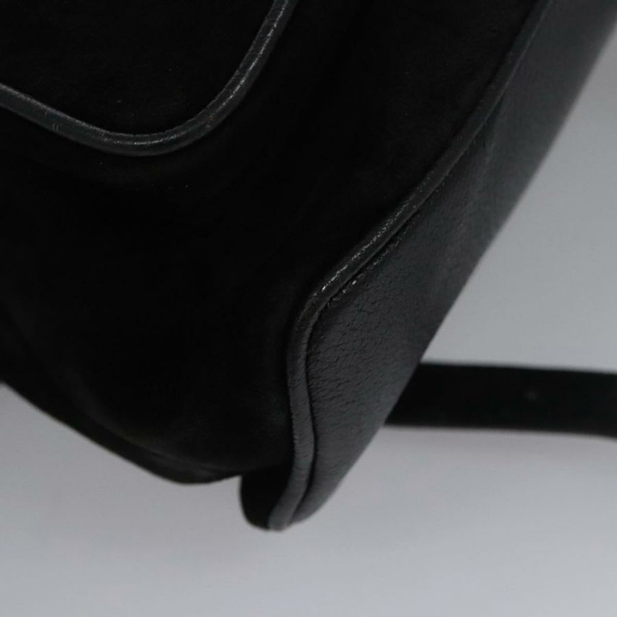 【日本直送】GUCCI 竹節雙肩包 絨面革 黑色 金色 003 58 0016 Auth nb007-15