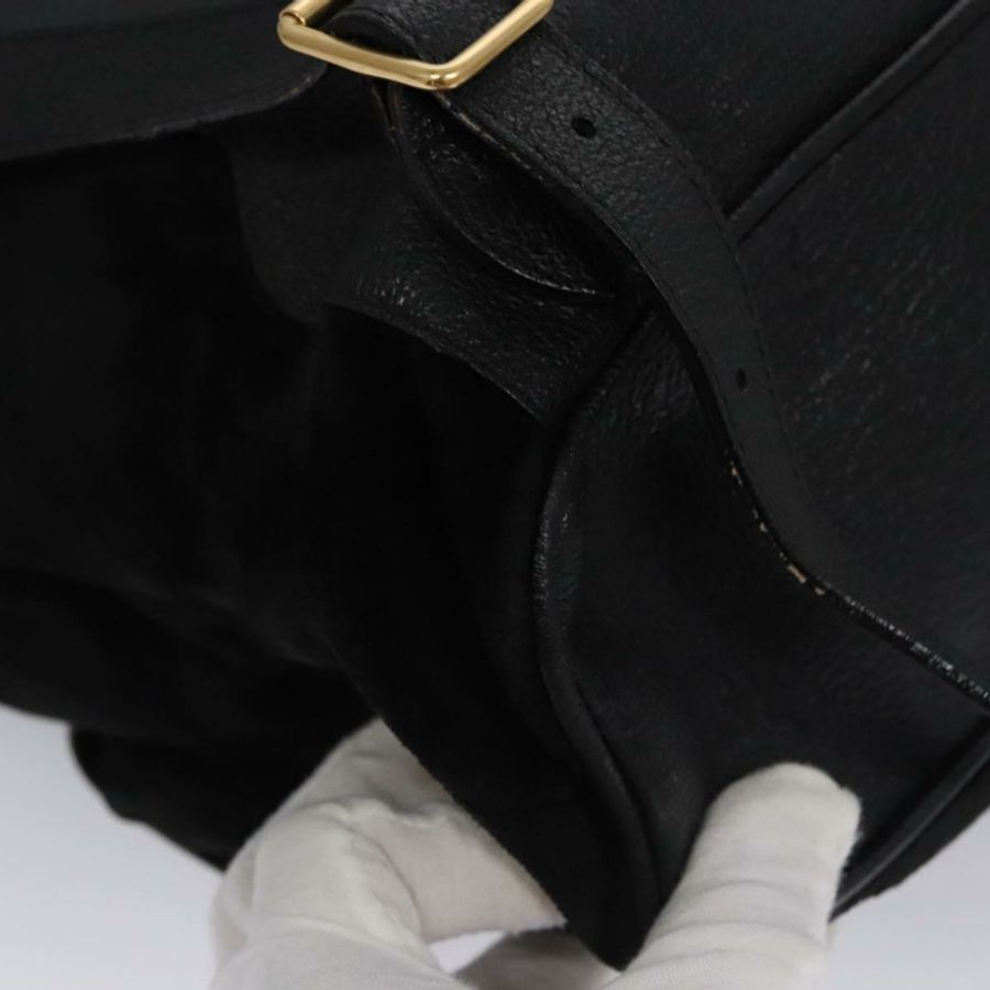 【日本直送】GUCCI 竹節雙肩包 絨面革 黑色 金色 003 58 0016 Auth nb007-17