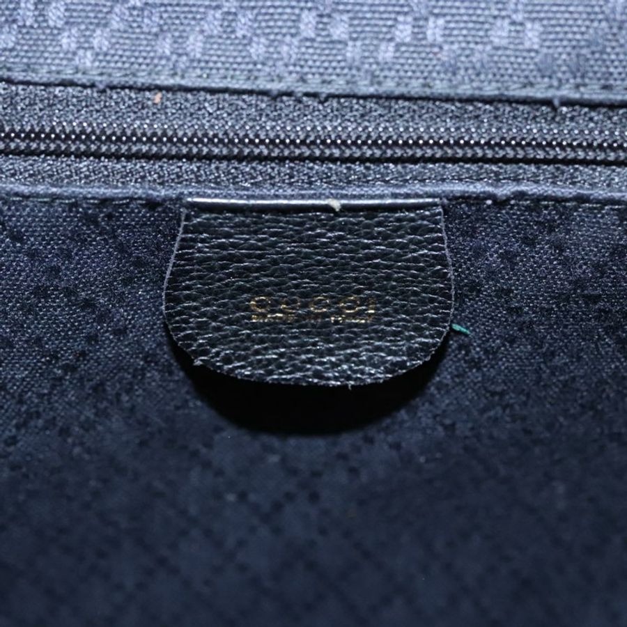 【日本直送】GUCCI 竹節雙肩包 絨面革 黑色 金色 003 58 0016 Auth nb007-27