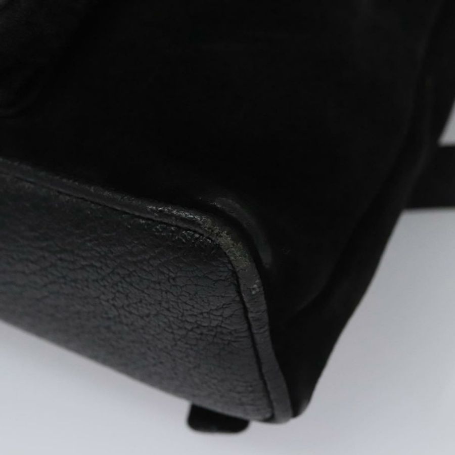 【日本直送】GUCCI 竹節雙肩包 絨面革 黑色 金色 003 1705 0030 Auth nb031-17