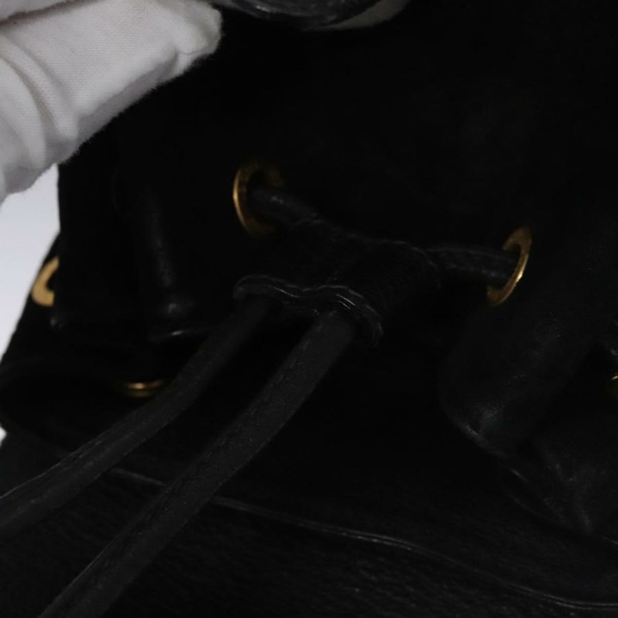 【日本直送】GUCCI 竹節雙肩包 絨面革 黑色 金色 003 1705 0030 Auth nb031-25