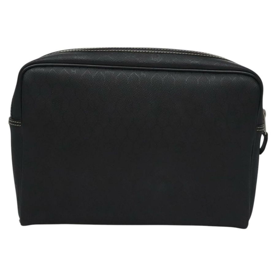 【日本直送】Christian Dior 蜂巢帆布手拿包 PVC 皮革 黑色 銀色 正品 ti2892-1