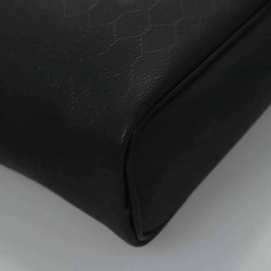 【日本直送】Christian Dior 蜂巢帆布手拿包 PVC 皮革 黑色 銀色 正品 ti2892-13