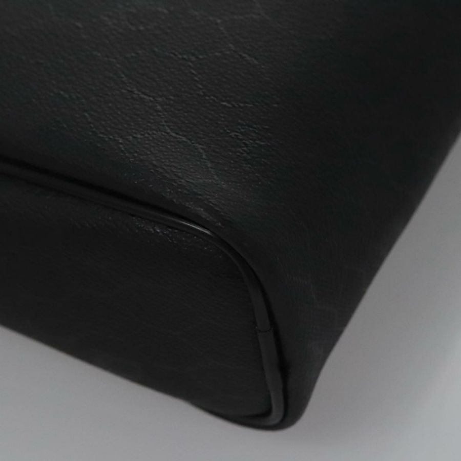 【日本直送】Christian Dior 蜂巢帆布手拿包 PVC 皮革 黑色 銀色 正品 ti2892-14