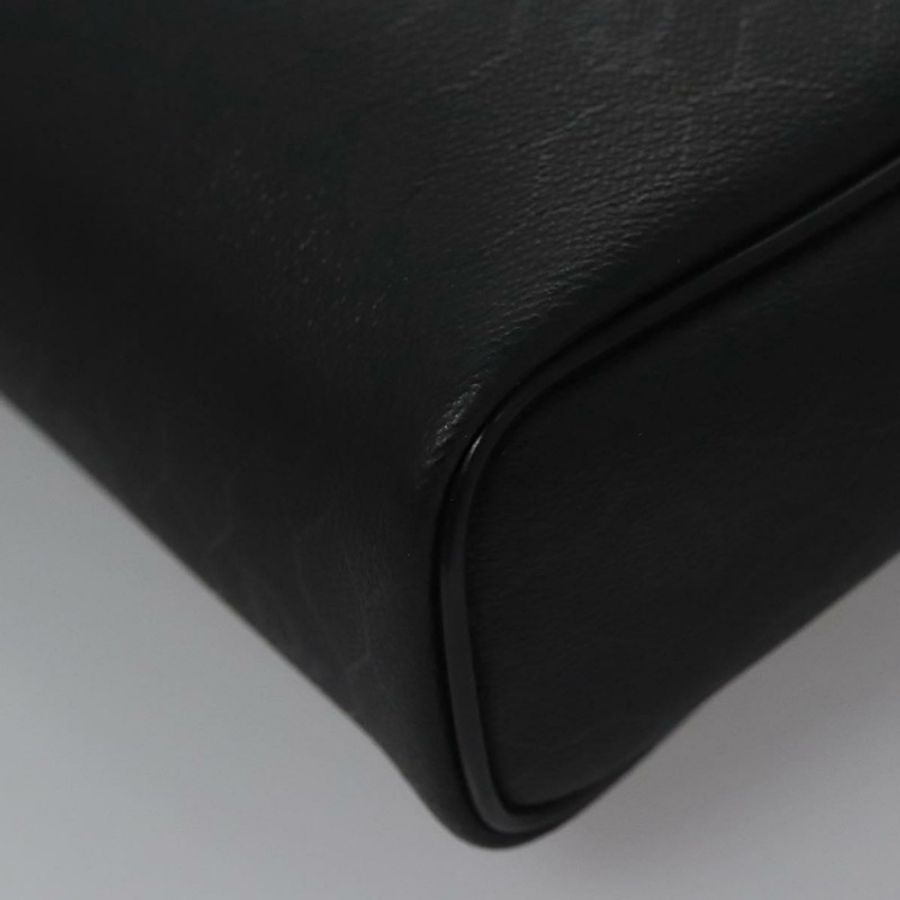 【日本直送】Christian Dior 蜂巢帆布手拿包 PVC 皮革 黑色 銀色 正品 ti2892-15