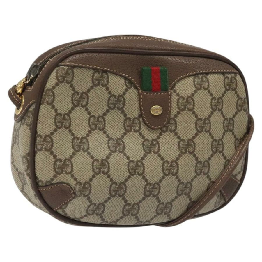 【日本直送】GUCCI GG Supreme Web Sherry Line 單肩包 PVC 米色 156 02 066 正品 BD958-0