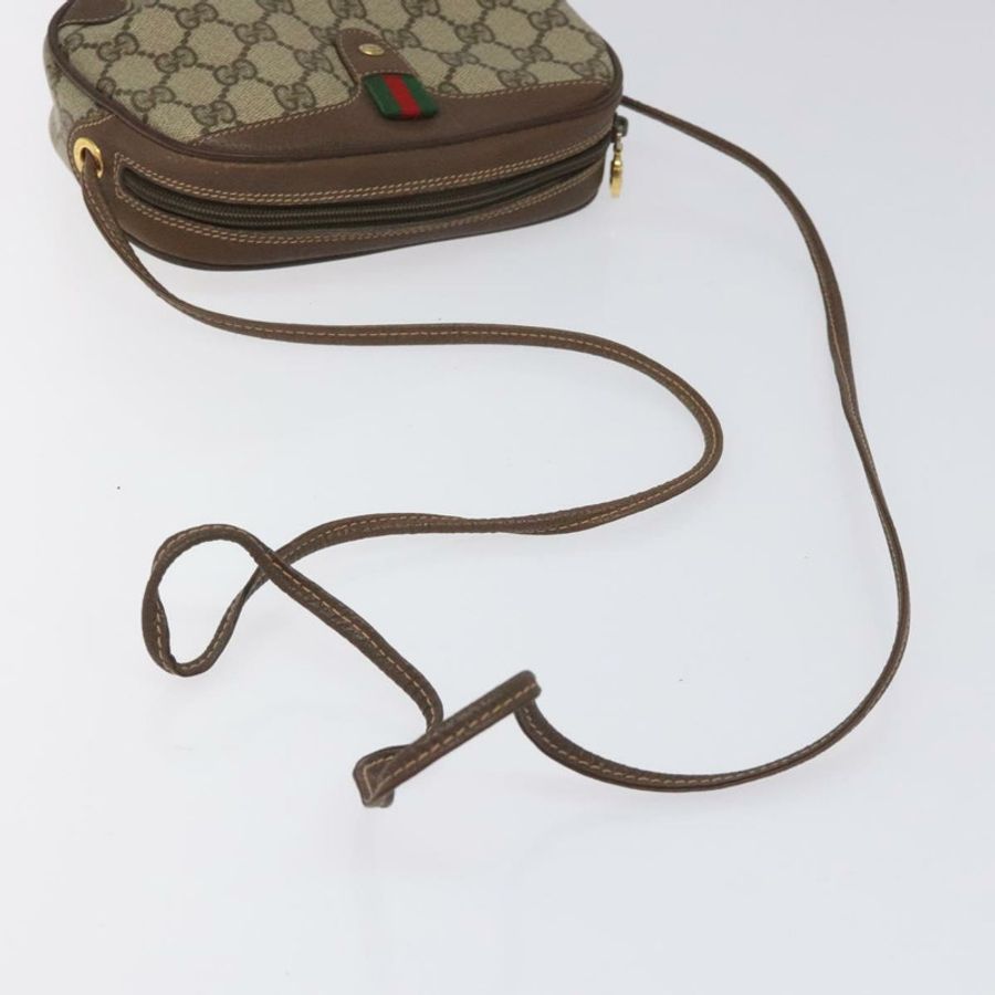 【日本直送】GUCCI GG Supreme Web Sherry Line 單肩包 PVC 米色 156 02 066 正品 BD958-6