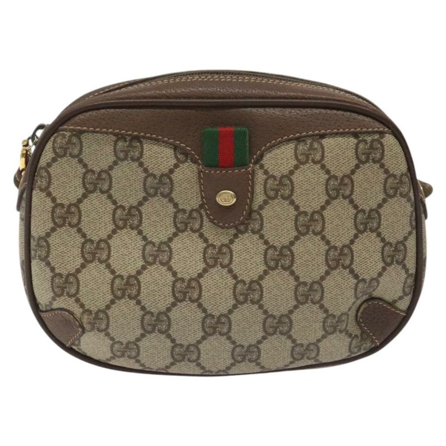 【日本直送】GUCCI GG Supreme Web Sherry Line 單肩包 PVC 米色 156 02 066 正品 BD958-12