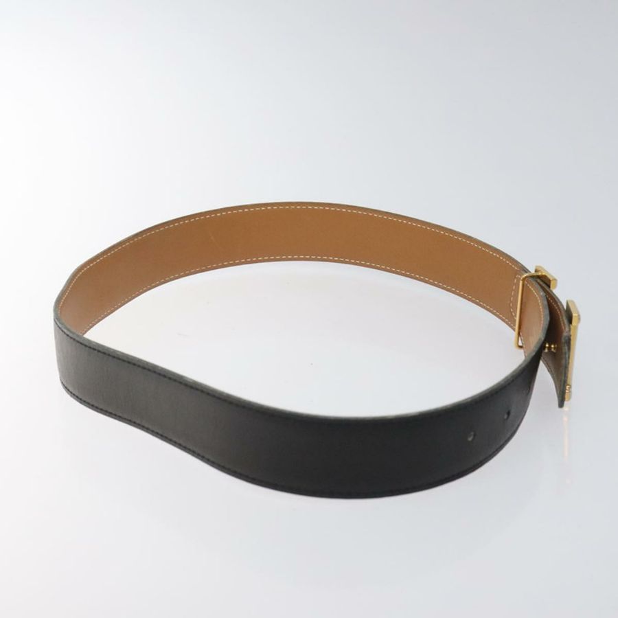 【日本直送】愛馬仕雙色 Constance H 皮帶，皮革材質，31.1 英寸，黑色，正品，ki5531-4