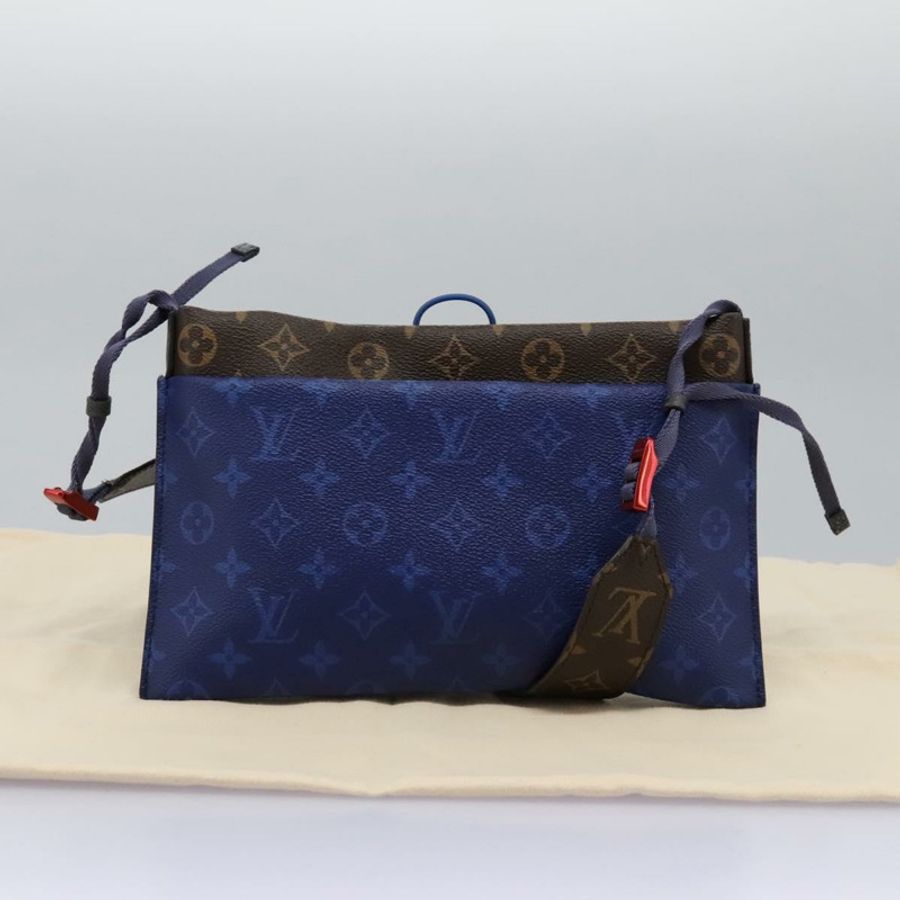 【日本直送】路易威登 Monogram Pacific Split Sacoche 肩背包 藍色 M43854 正品 KD201-11