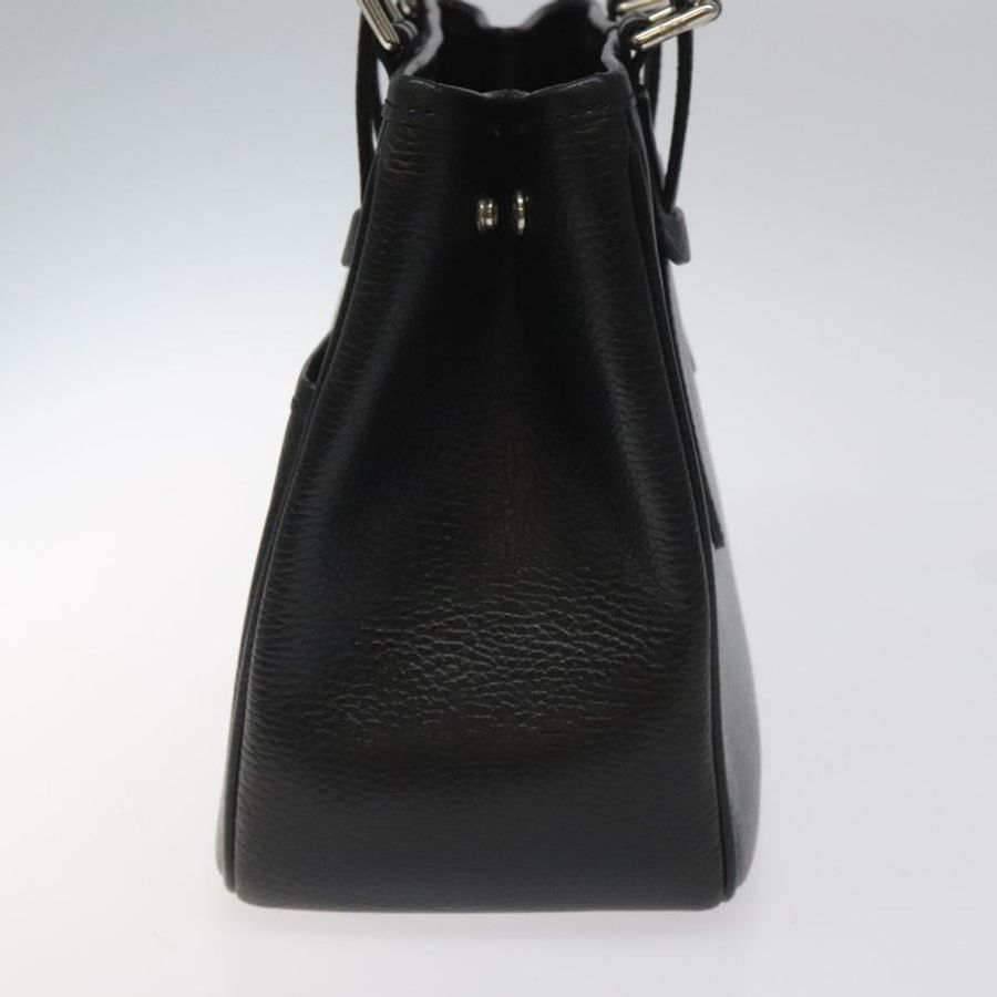 【日本直送】BURBERRY 黑色真皮手提包 正品 am8014-3