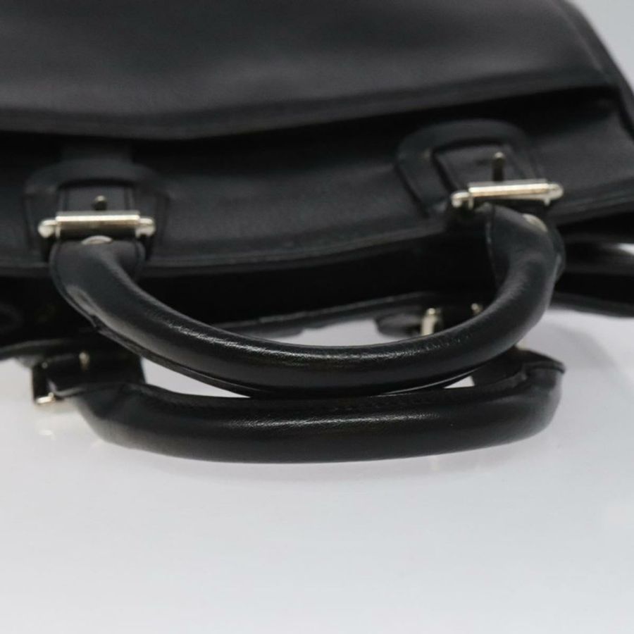 【日本直送】BURBERRY 黑色真皮手提包 正品 am8014-6