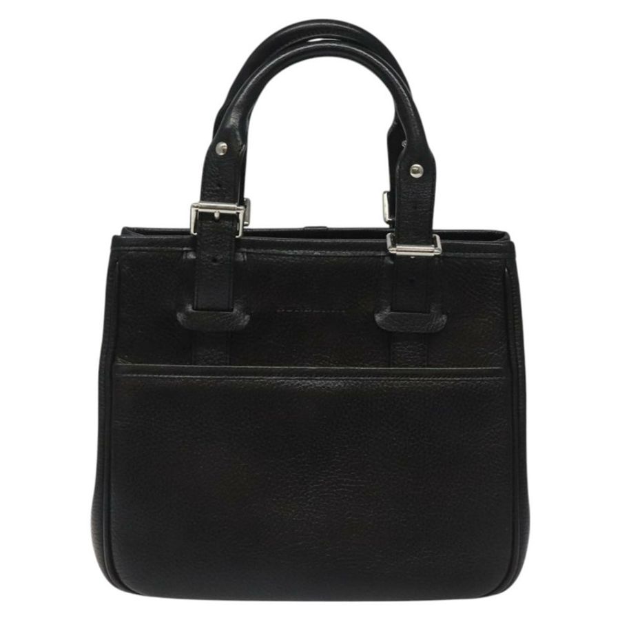 【日本直送】BURBERRY 黑色真皮手提包 正品 am8014-12