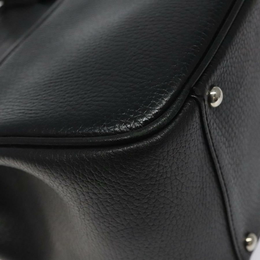 【日本直送】BURBERRY 黑色真皮手提包 正品 am8014-13