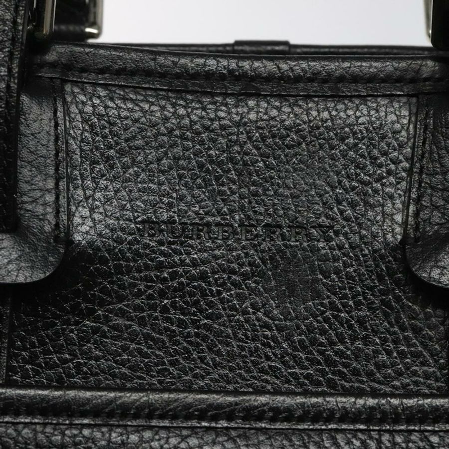【日本直送】BURBERRY 黑色真皮手提包 正品 am8014-16