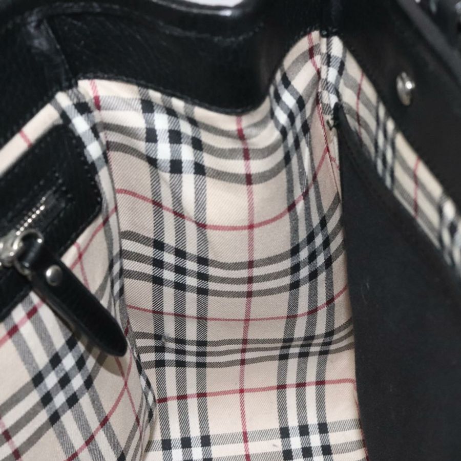 【日本直送】BURBERRY 黑色真皮手提包 正品 am8014-17