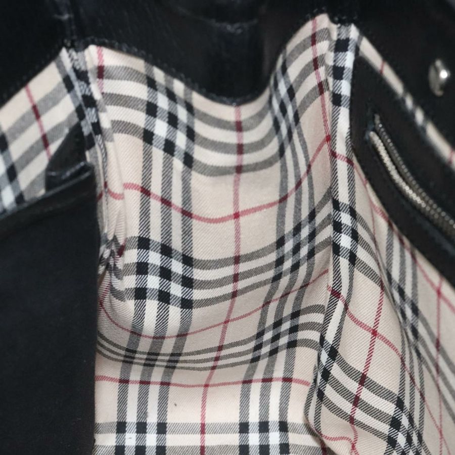 【日本直送】BURBERRY 黑色真皮手提包 正品 am8014-18