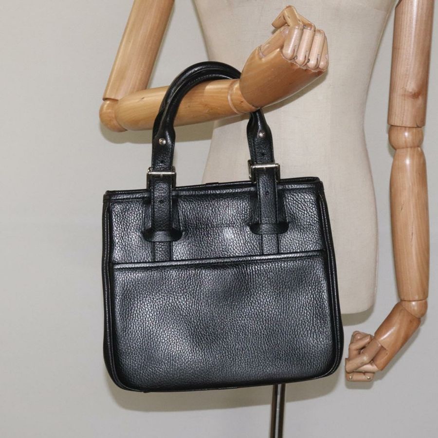 【日本直送】BURBERRY 黑色真皮手提包 正品 am8014-21