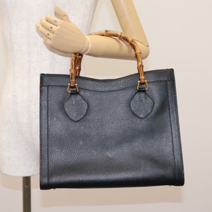 【日本直送】GUCCI 竹節手提包 皮革 黑色 金色 002 1095 0260 正品 ep7975-22