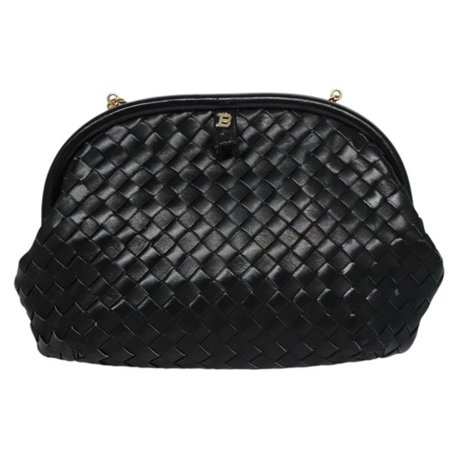【日本直送】BALLY 鏈條單肩包 皮革 黑色 正品 BA820-12
