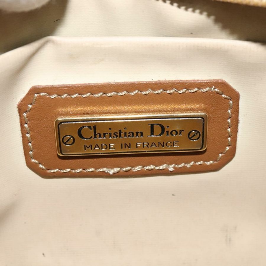 【日本直送】Christian Dior 蜂巢帆布手拿包 PVC 皮革 黑色 正品 bs23663-7