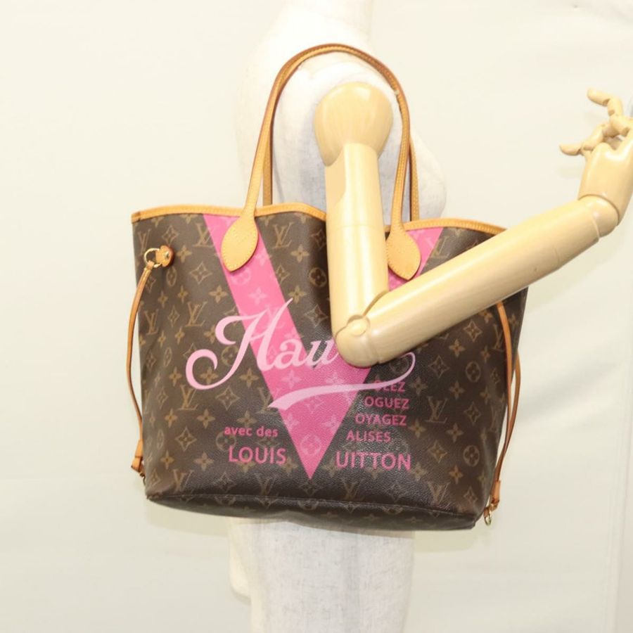 【日本直送】路易威登 Monogram V Line Neverfull MM 手提包 粉紅色 LV 正品 BD681A-38