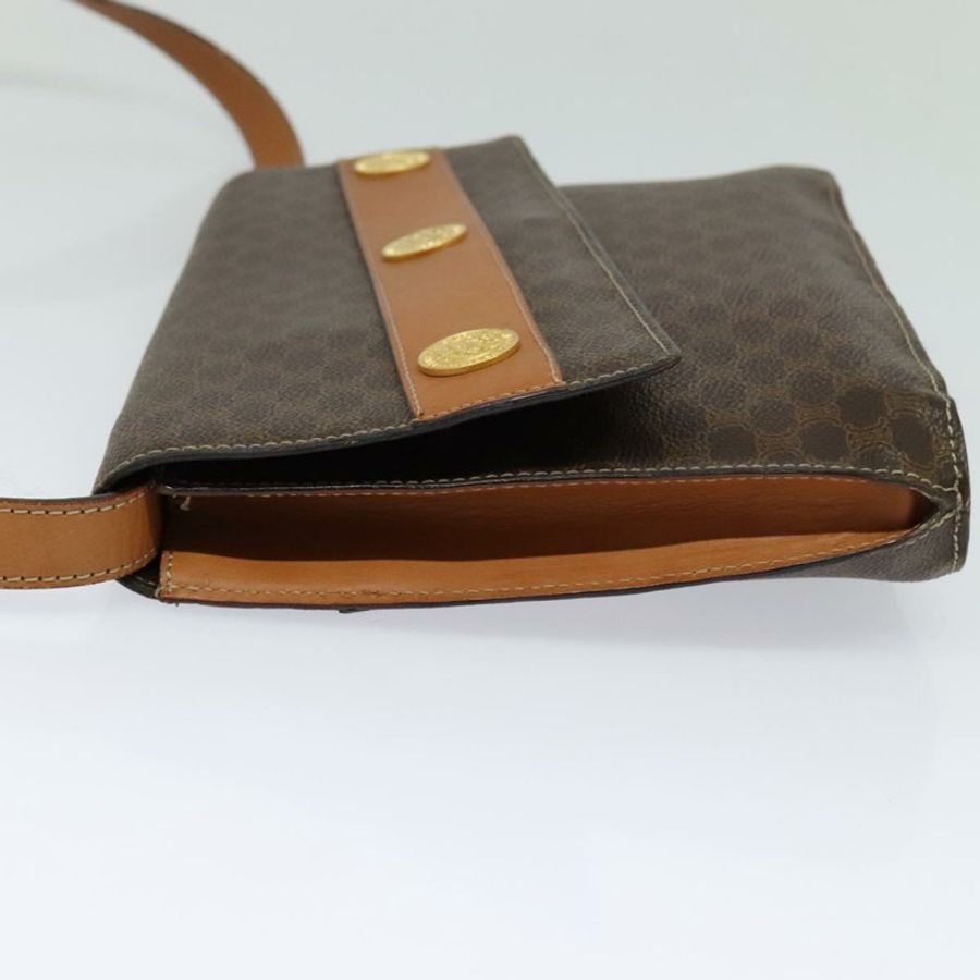 【日本直送】CELINE Macadam帆布零皮夾 PVC皮革 棕色 金色 正品 EC933-2